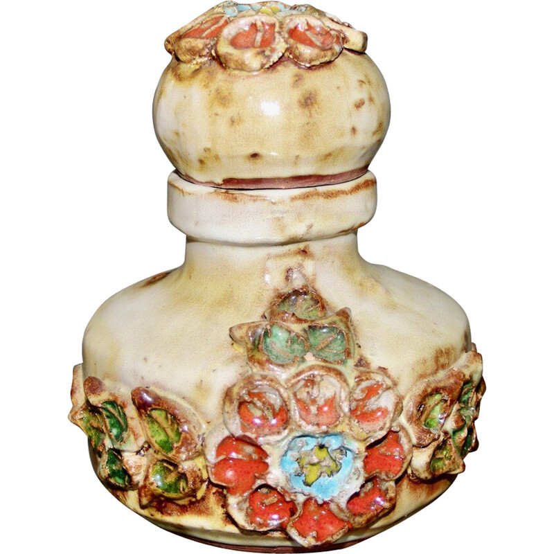 Vintage ceramic bottle for La Roue Vallauris