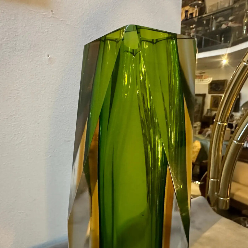 Vintage Murano Sommerso glazen vaas, Italië 1960