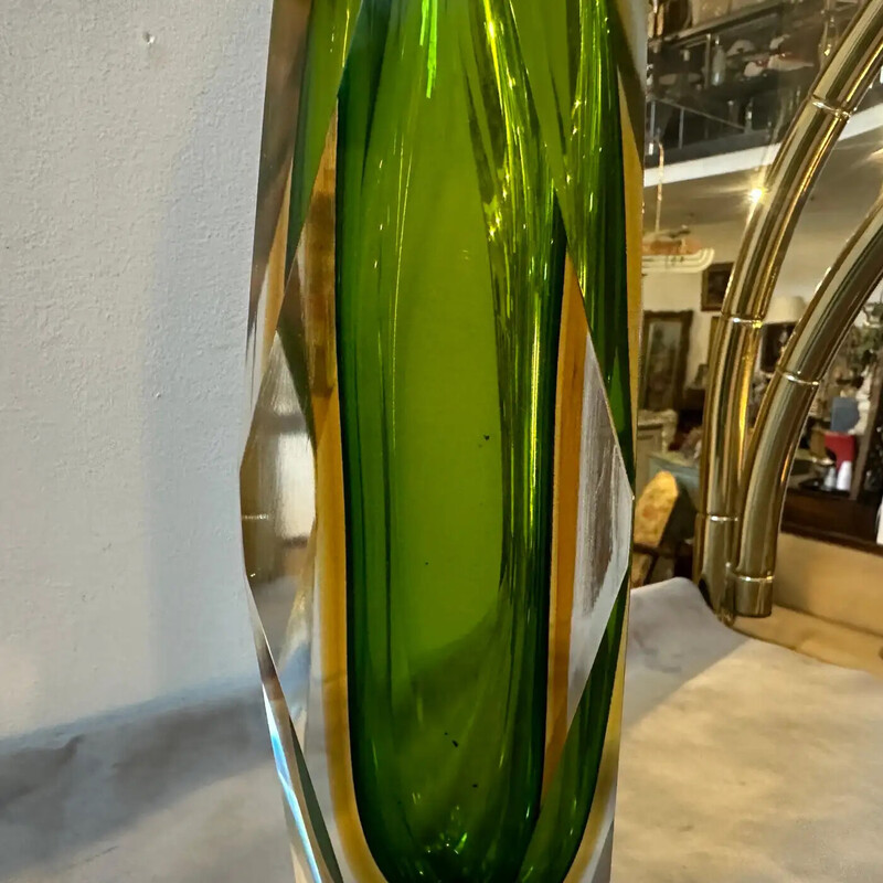 Vintage Murano Sommerso glass vase, Italy 1960