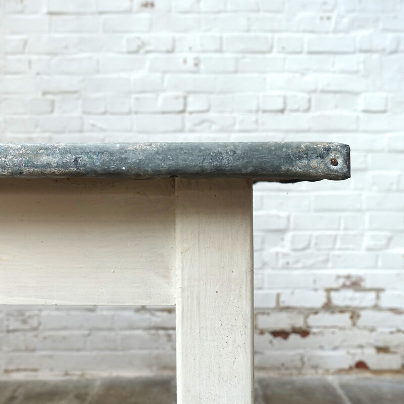 Vintage Zinc Topped Farmer's Table