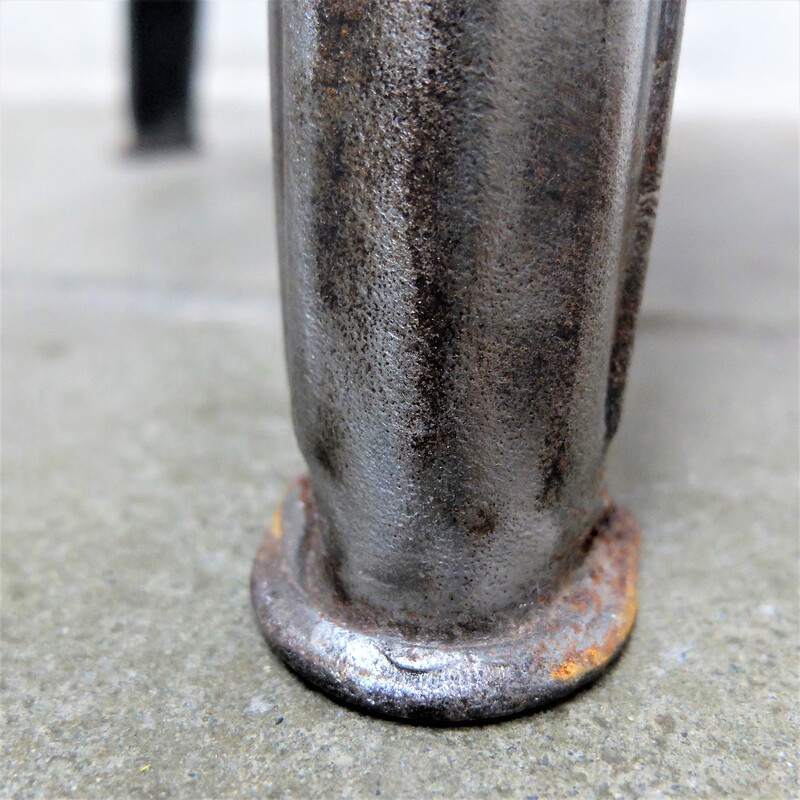 Vintage Bauhaus workshop stool in wood and iron for Bartos, Hungary 1930