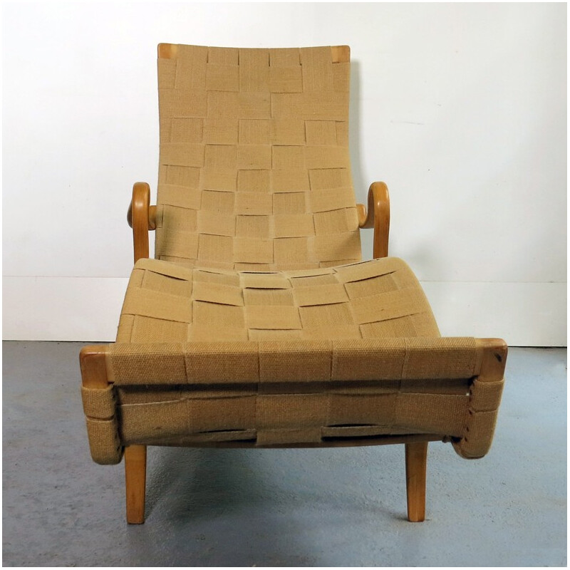 'Pernilla' Lounge chair in beech wood by Bruno Mathsson - 1940s