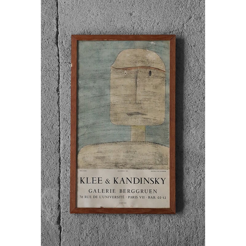 Affiche vintage représentant l'aquarelle Fantôme d'un guerrier de Paul Klee par Wassily Kandinsky, 1960