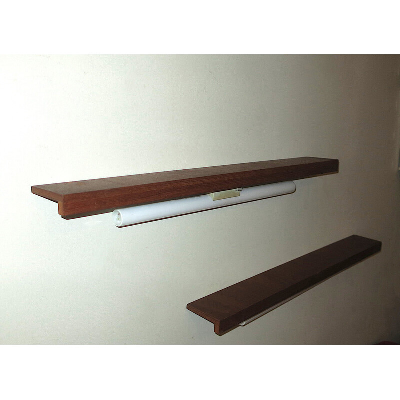 Pair of vintage teak wall lights, Denmark 1960