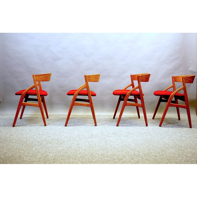 Set of 4 vintage teak model 16 dining chairs by Johannes Andersen for Uldum, Denmark 1959