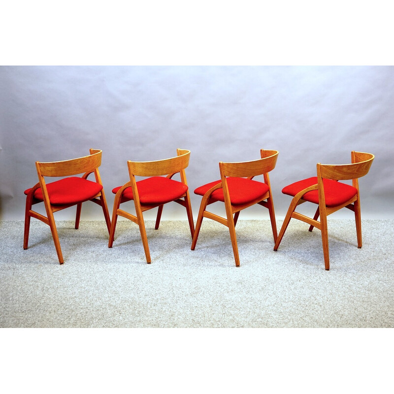 Lot de 4 chaises à repas vintage modèle 16 en teck par Johannes Andersen pour Uldum, Danemark 1959