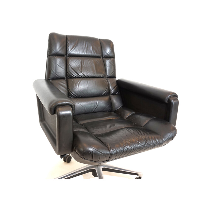 Vintage Seat 150 Mauser leather office chair by Herbert Hirche for Mauserwerke Waldeck, 1973