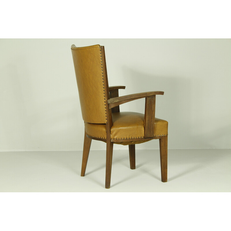 Set of 7 vintage oak chairs by Hendrik Wouda, 1920