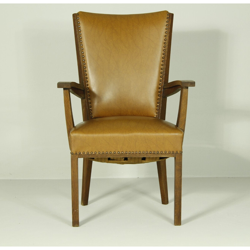 Set van 7 vintage eiken stoelen door Hendrik Wouda, 1920