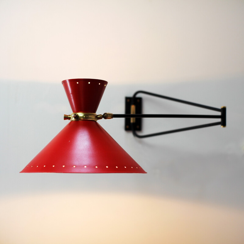 Diabolo wall lamp by René Mathieu for Lunel, France - 1950s