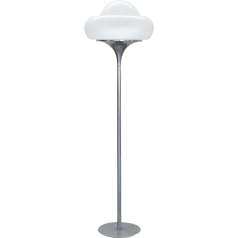 Vintage chrome metal floor lamp by Harvey Guzzini for Guzzini, Italy 1960