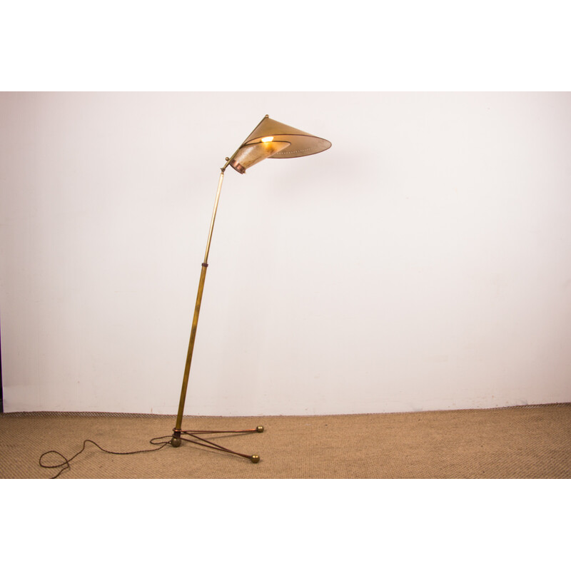 Vintage brass floor lamp for Stilnovo, Italy 1950