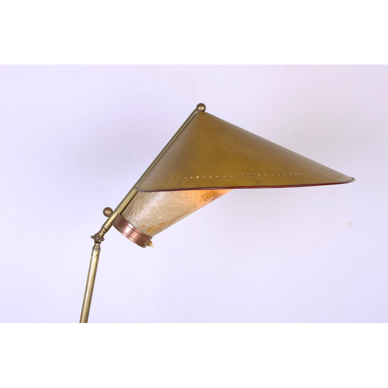 Lampadaire vintage en laiton pour Stilnovo, Italie 1950