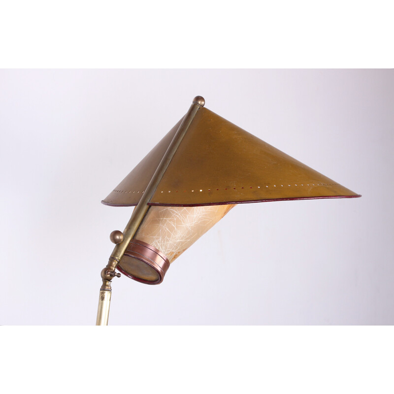 Lampadaire vintage en laiton pour Stilnovo, Italie 1950