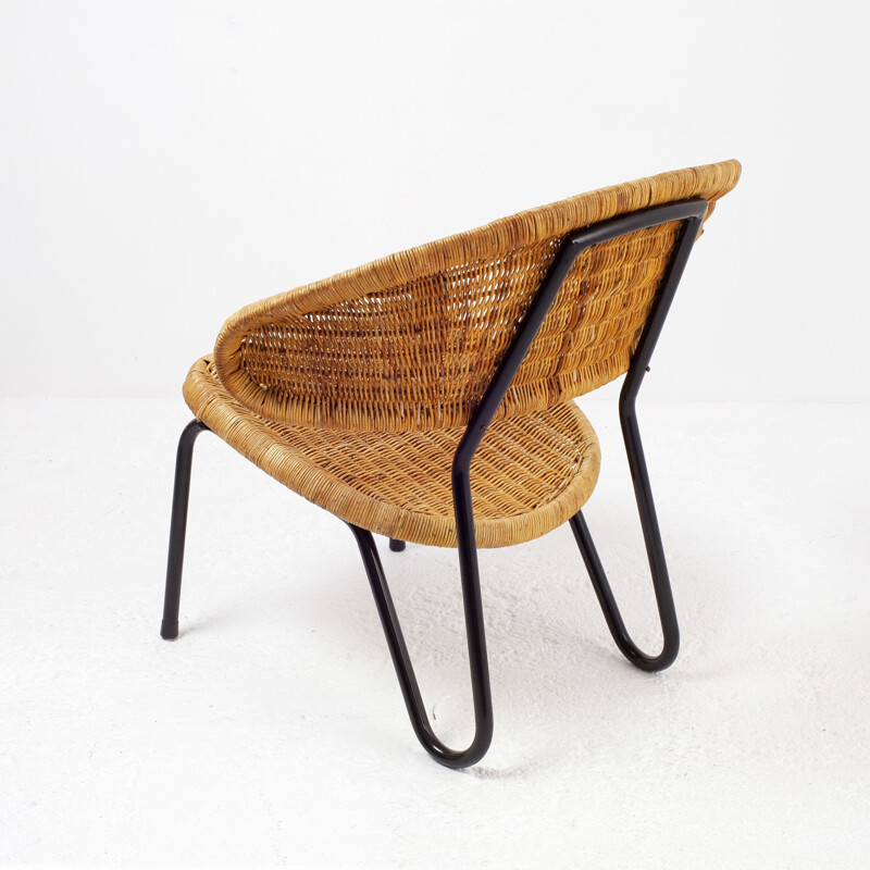 Rattan armchair 568 by Dirk Van Sliedregt for Gebr. Jonkers, Netherlands - 1950s