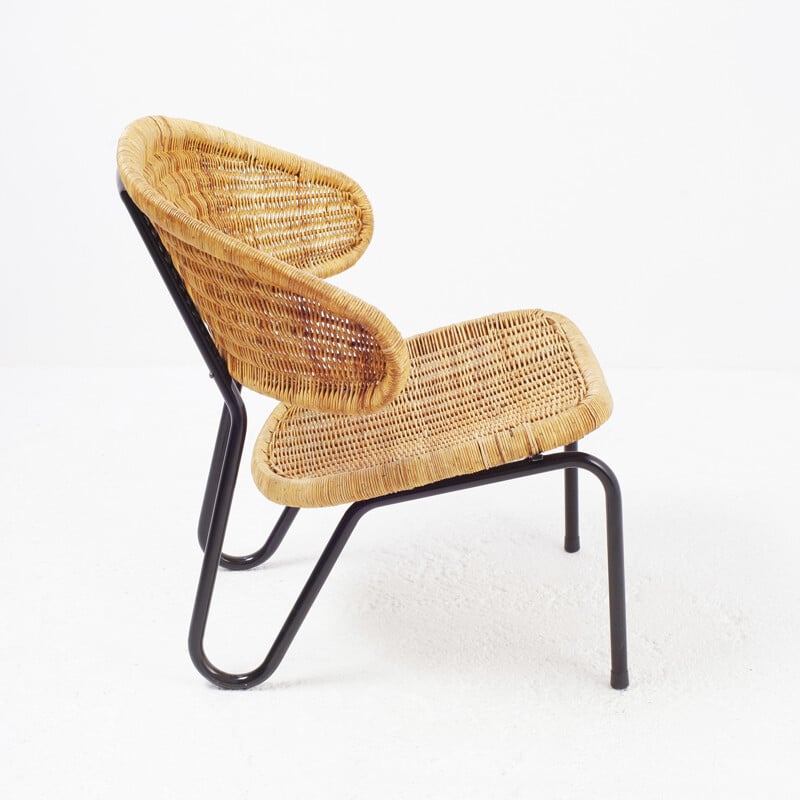 Rattan armchair 568 by Dirk Van Sliedregt for Gebr. Jonkers, Netherlands - 1950s