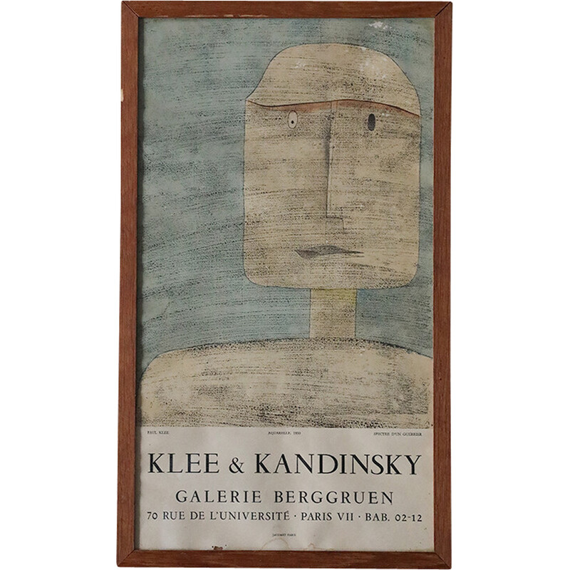 Affiche vintage représentant l'aquarelle Fantôme d'un guerrier de Paul Klee par Wassily Kandinsky, 1960
