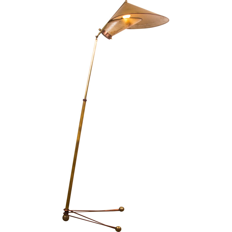 Vintage brass floor lamp for Stilnovo, Italy 1950