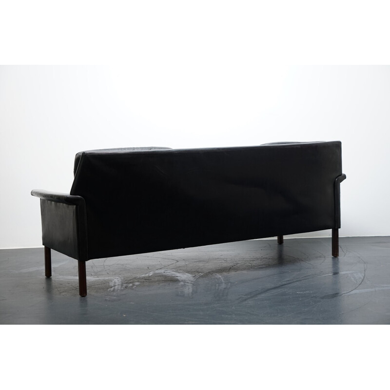Vintage "Cube" 3-seater leather sofa for Kill International, Germany 1969