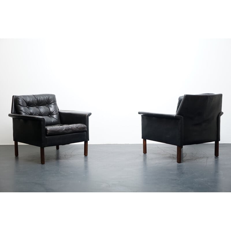 Pair of vintage aniline leather armchairs by Rudolf Glatzel for Kill International, Germany 1969