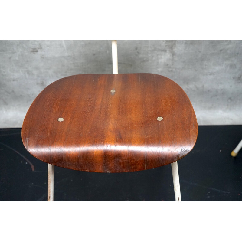 Pair of vintage Se68 side chairs in teak wood by Egon Eiermann for Wilde and Spieth, Germany