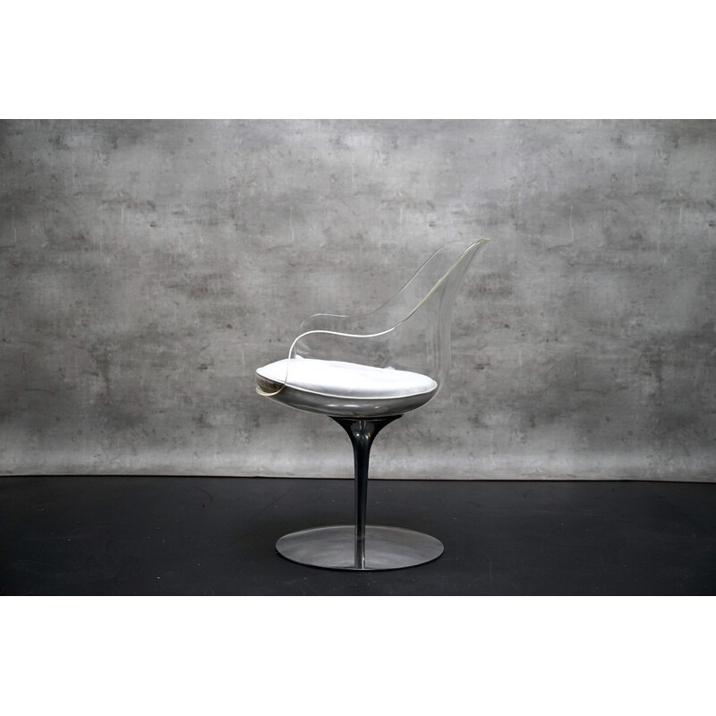 Vintage champagne acrylic chair by Estelle and Erwin Laverne, 1970