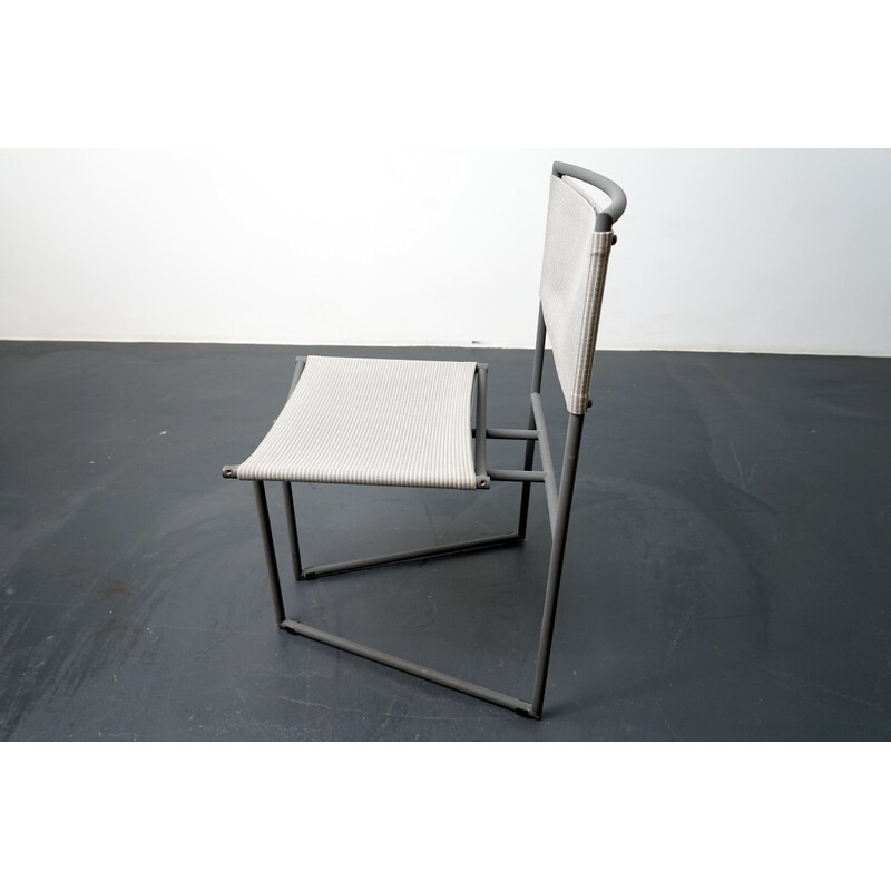 Vintage-Stuhl Modell 91 aus Metall und Stoff von Mario Botta für Alias, 1991
