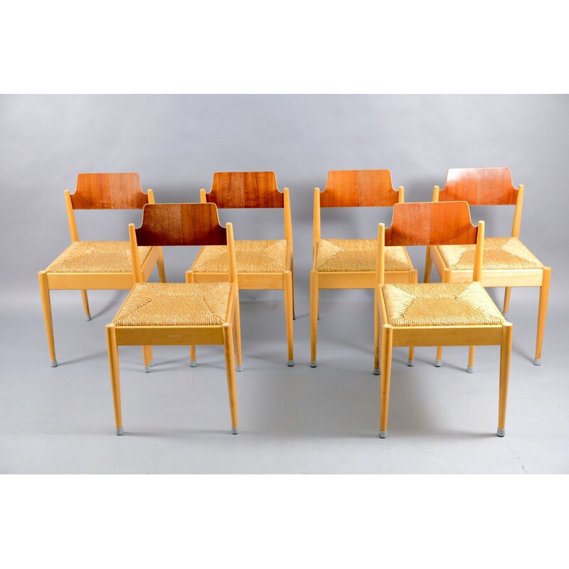 Set of 6 vintage side chairs by Egon Eiermann for Wilde and Spieth, 1950