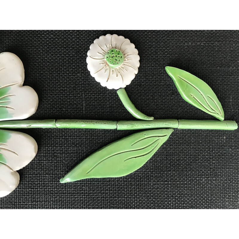 Vintage ceramic flower mirror