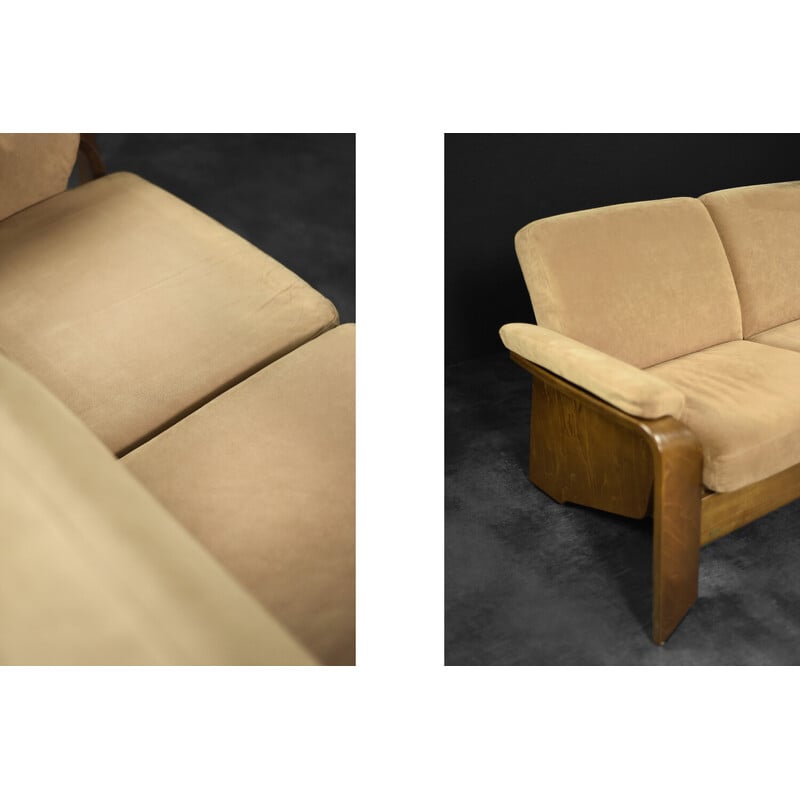 Vintage 2-seater Pegasus sofa in teak wood for Ekornes