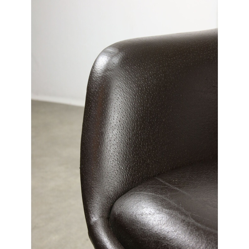 Vintage brown leather office chair, Italy