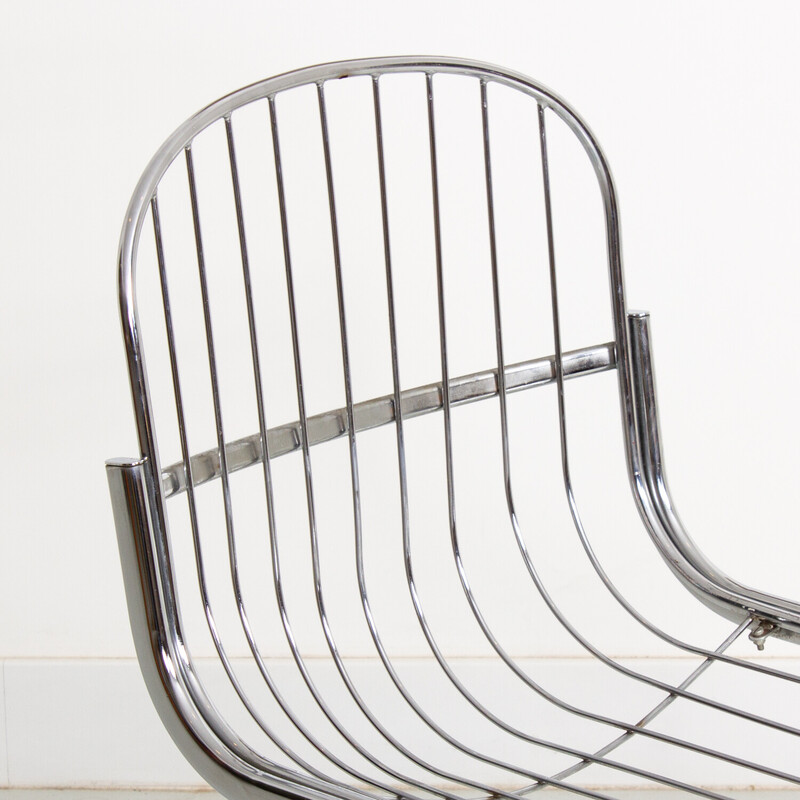 Satz von 4 Vintage-Stühlen aus verchromtem Stahl von Gastone Rinaldi, Italien 1970
