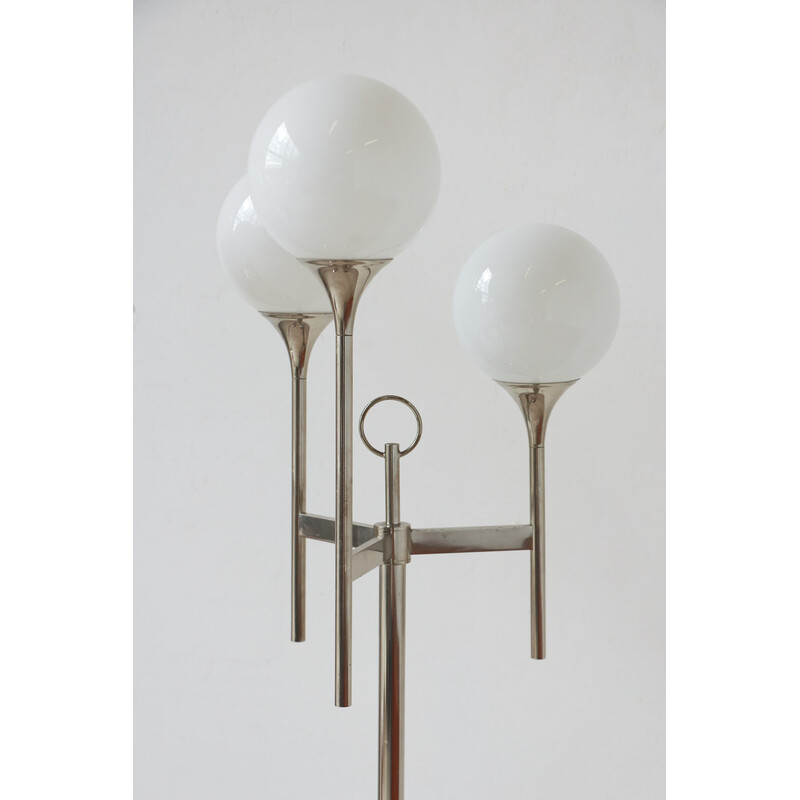 Vintage chrome-plated metal floor lamp by Gaetano Sciolari, Italy 1970