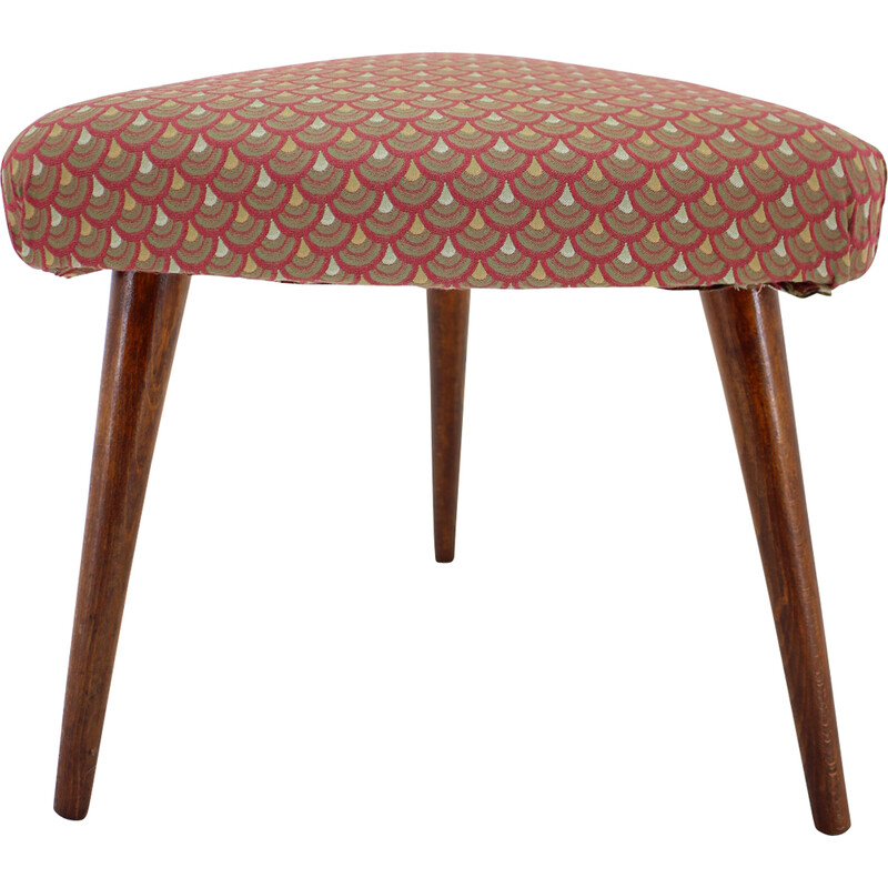 Tabouret vintage en hêtre, Tchécoslovaquie 1960