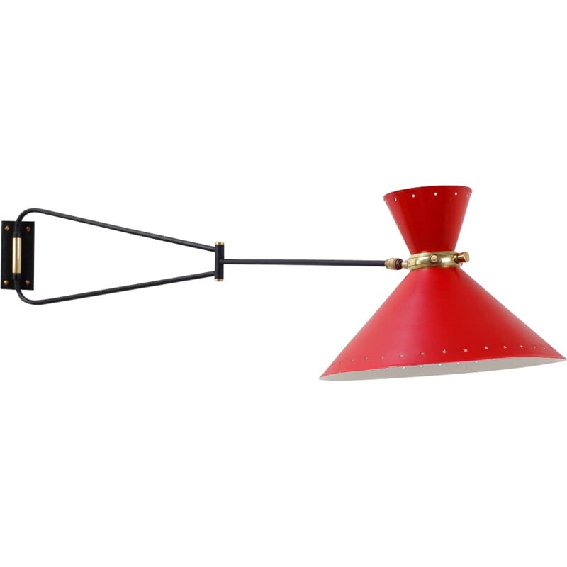 Diabolo wall lamp by René Mathieu for Lunel, France - 1950s