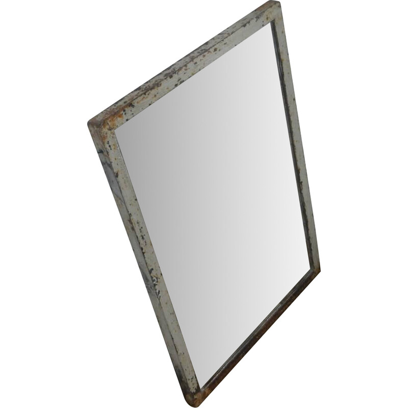 Vintage framed iron mirror