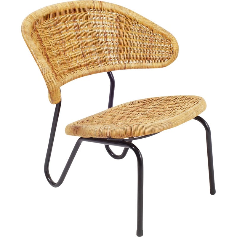 Rattan armchair 568 by Dirk Van Sliedregt for Gebr. Jonkers, Netherlands - 1950s