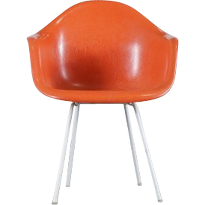 Vintage orange fiberglass chair by Charles and Ray Eames for Vitra, Germany 1960