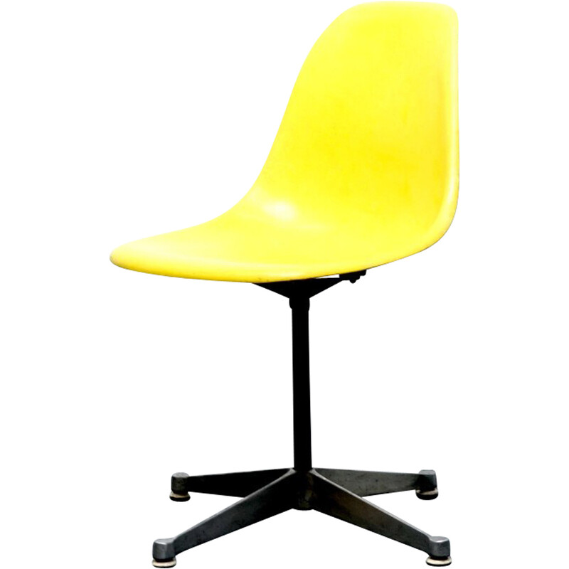 Vintage yellow fiberglass chair by Charles and Ray Eames for Herman Miller, Germany 1960