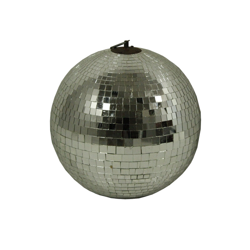 Vintage disco ball in cut square mirrors, 1970