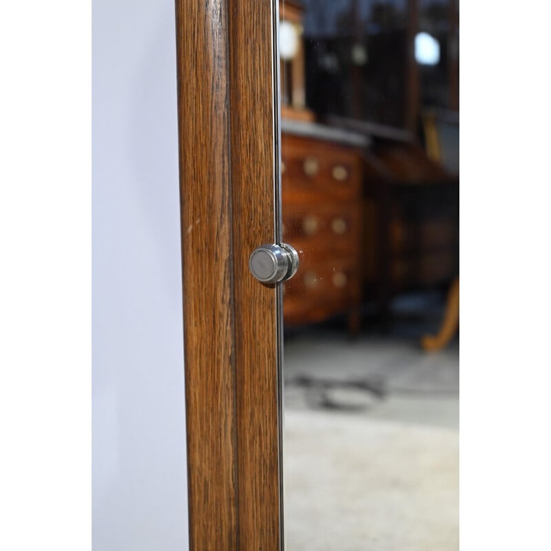 Vintage rectangular mirror on oak legs, 1940