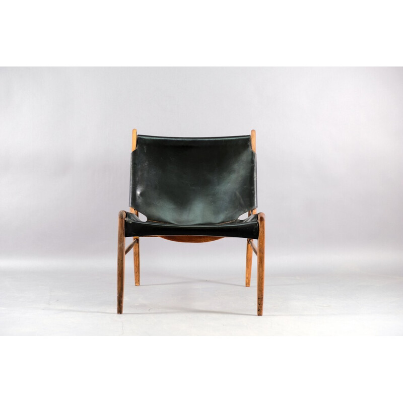 Fauteuil vintage en cuir par Franz Xaver Lutz pour WK Möbel, Allemagne 1958