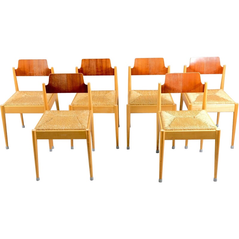 Set van 6 vintage bijzetstoelen van Egon Eiermann voor Wilde en Spieth, 1950