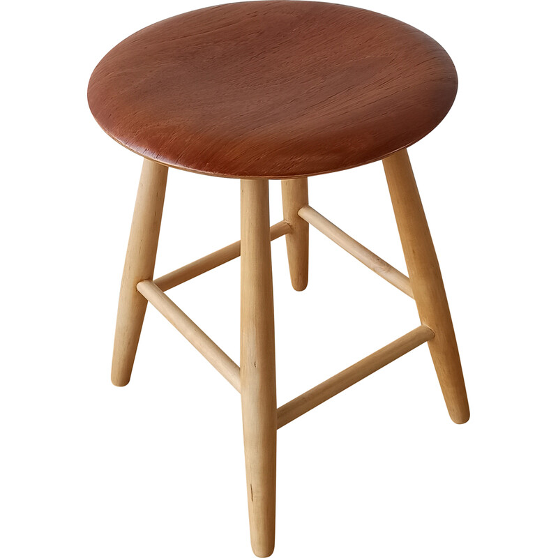 Tabouret vintage en bois, Suède 1960