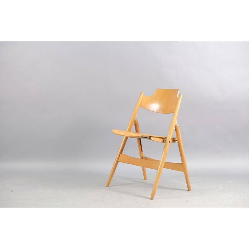 Vintage SE18 folding chair in beech by Egon Eiermann for Wilde and Spieth, Germany 1960