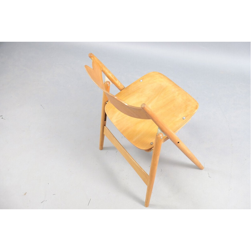 Vintage SE18 folding chair in beech by Egon Eiermann for Wilde and Spieth, Germany 1960