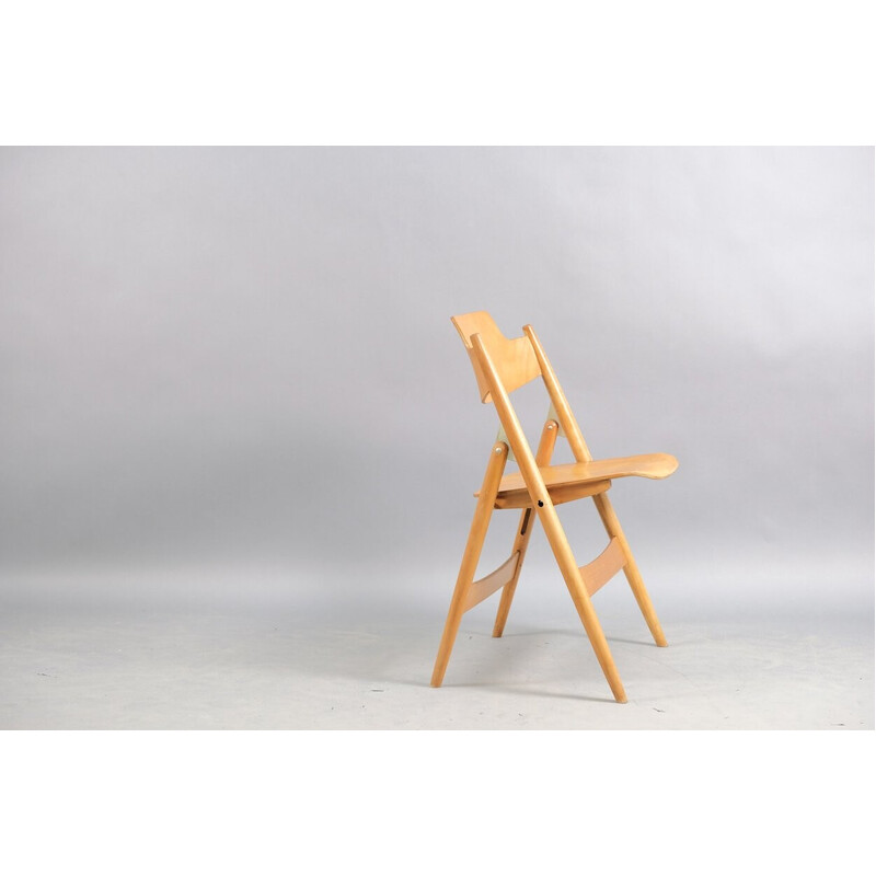 Vintage SE18 folding chair in beech by Egon Eiermann for Wilde and Spieth, Germany 1960