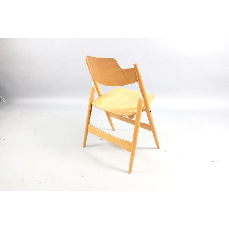 Vintage SE18 folding chair in beech by Egon Eiermann for Wilde and Spieth, Germany 1960