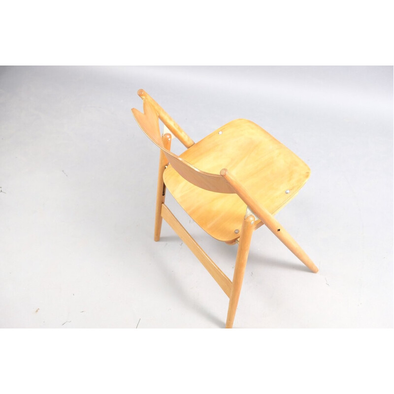 Vintage SE18 folding chair in beech by Egon Eiermann for Wilde and Spieth, Germany 1960