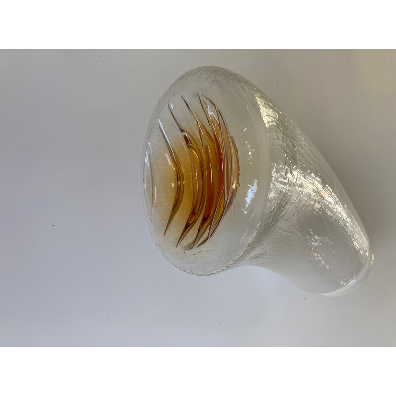 Pair of vintage Murano glass and wood wall lamp for Mazzega